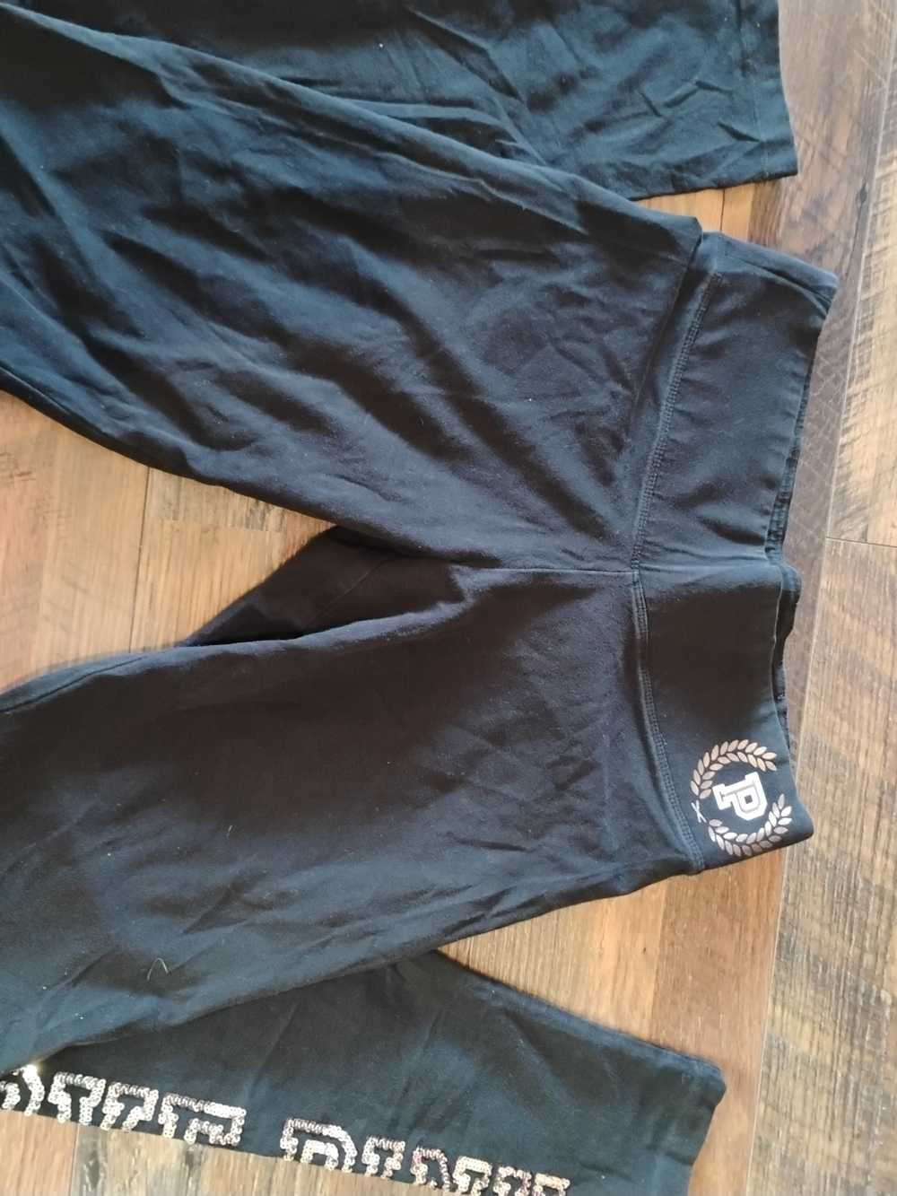 PINK Victoria's Secret Black Girls' Leggings with Logo Waistband